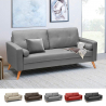 Modern Design Sofa Scandinavian Style Fabric 3 Seater for Living Room and Kitchen Aquamarine