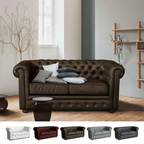 Design Sofa in PU Leather 2 Seater ChesterFIELD