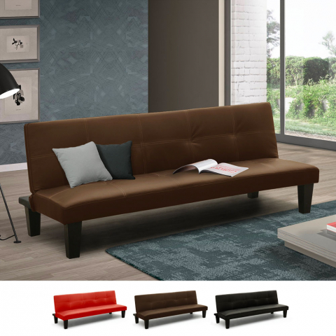 Small leatherette sofa bed for one-room two-room apartment Topazio Joy Promotion