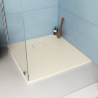 Resin modern square shower tray 80x80 with flush floor mounting Stone 