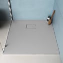 Resin modern shower tray 90x90 with flush floor mounting Stone Buy