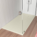 Resin modern shower tray 110x70 with flush floor mounting Stone 