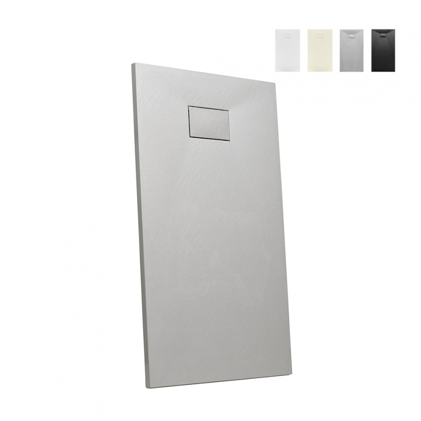 Resin modern shower tray 120x80 with flush floor mounting Stone Promotion