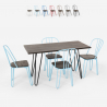 rectangular table set 120 x 60 with 4 chairs in wood and steel industrial design Lix magis Discounts