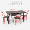 rectangular table set 120 x 60 with 4 chairs steel wood industrial design otis 