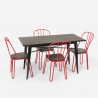 rectangular table set 120 x 60 with 4 chairs steel wood industrial design otis 