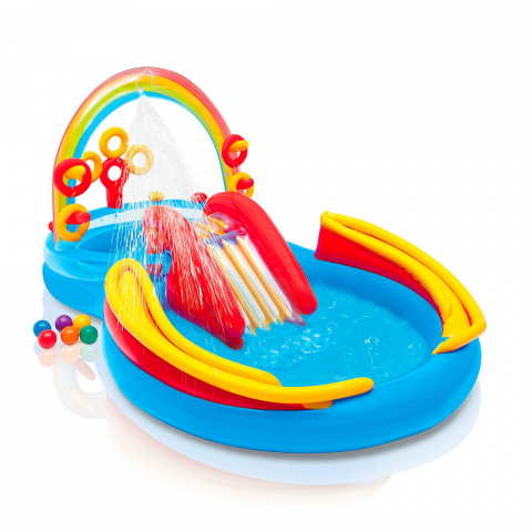 Intex 57453 Rainbow Ring Inflatable Paddling Pool for Children Promotion