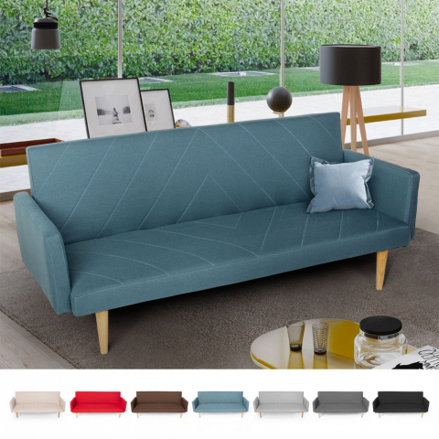 3 seater click clac fabric reclining sofa bed Nordic design Perla Promotion
