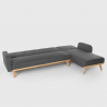 3-seater clic clac corner sofa bed in reclining Nordic design fabric Palmas 