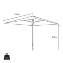 2x2m square garden umbrella with central aluminum arm Plutone Noir Discounts