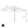 2x2m square garden umbrella with central aluminum arm Plutone Noir Discounts