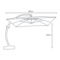 Adjustable anti uv garden umbrella in aluminium with side arm 3,5x3,5m Copenaghen Brown Characteristics