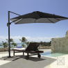 Garden adjustable side arm umbrella in aluminum 3x3m Paradise Noir Sale