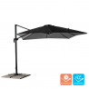 Garden adjustable side arm umbrella in aluminum 3x3m Paradise Noir Offers