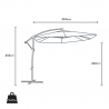 Octagonal Garden side arm umbrella 3 metres in aluminium for bar hotel Fan Noir Choice Of