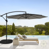Octagonal Garden side arm umbrella 3 metres in aluminium for bar hotel Fan Noir Sale