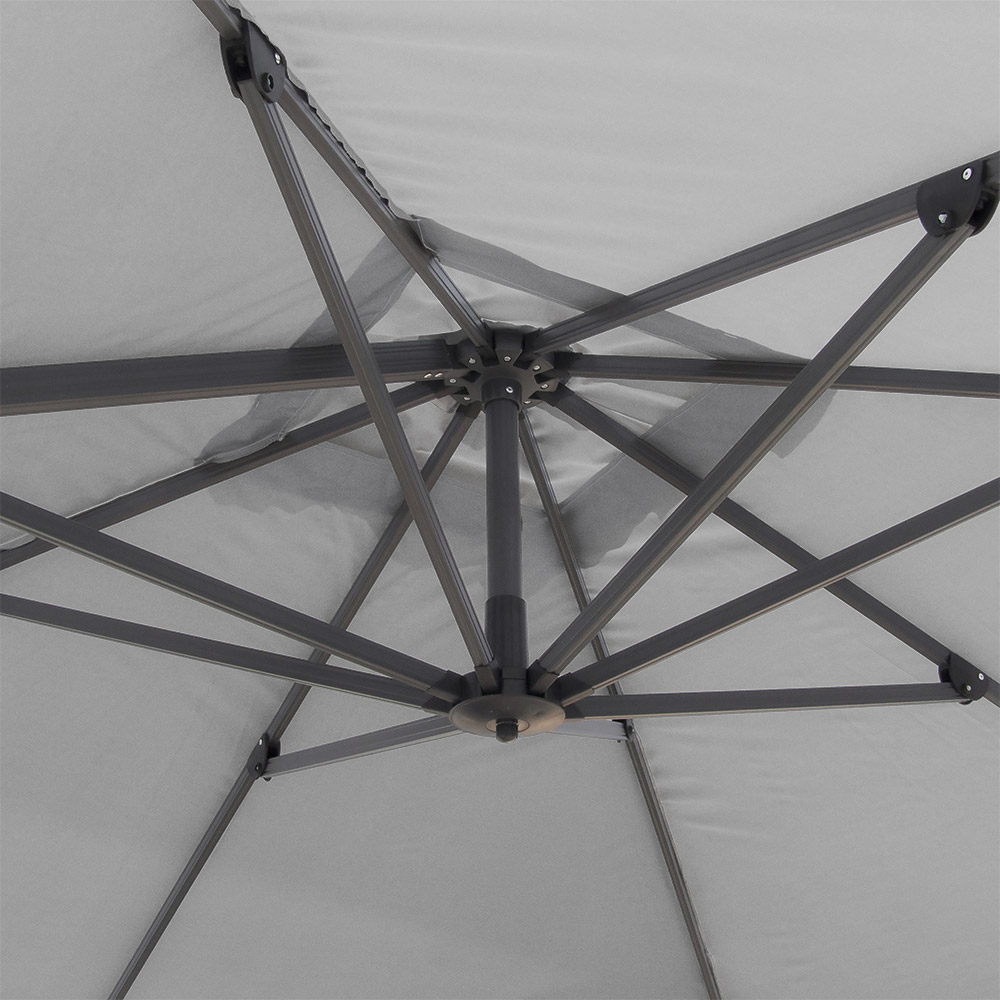 Oslo Cantilever Double Square Garden Parasol With Base 3 X 3