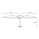 Garden umbrella 3x3 aluminium double arm for bar hotel contract Oslo Cheap