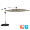 Fan Octagonal Side Arm Garden Parasol for Patio with Base Offers