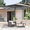 Marte Noir 3x3 square aluminium garden umbrella with central arm Sale
