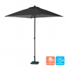 2x2m square garden umbrella with central aluminum arm Plutone Noir Offers