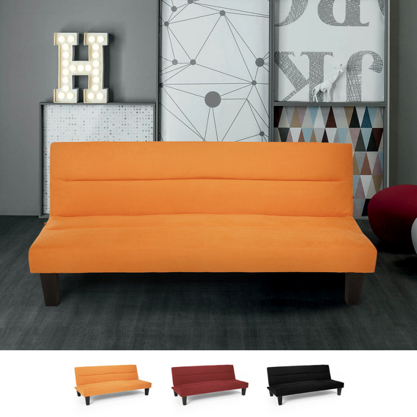 Ametista Rainbow 2 seater velvet microfibre sofa bed in modern design Discounts