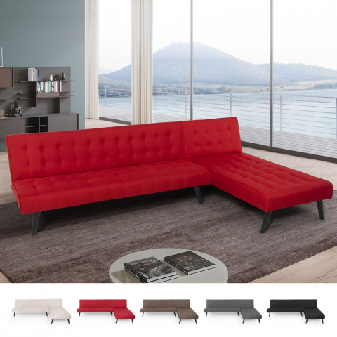 3 seater clic clac corner sofa bed in modern design reclining modular fabric Natal Promotion