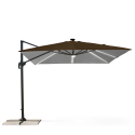 Decentralized pole umbrella with adjustable arm with 3x3m Led solar light Paradise Brown Light Catalog