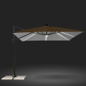 Decentralized pole umbrella with adjustable arm with 3x3m Led solar light Paradise Brown Light Discounts