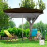 Marte Brown 3x3 square aluminium garden umbrella with central arm Sale