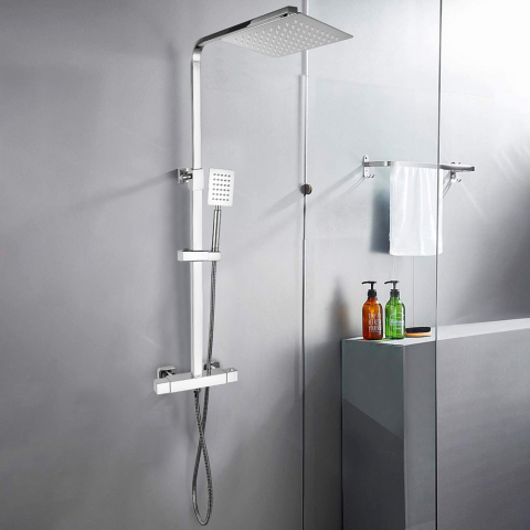 Stainless steel Thermostatic Shower Column with mixer tap and hand shower Saturnia Promotion