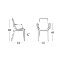 Modern design armchairs with armrests for kitchen bar restaurant Scab Vanity Arm Sale