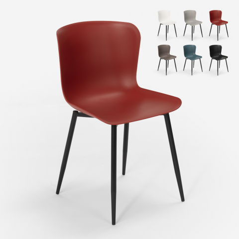 Modern design chair in polypropylene and metal for kitchen bar restaurant Chloe Promotion