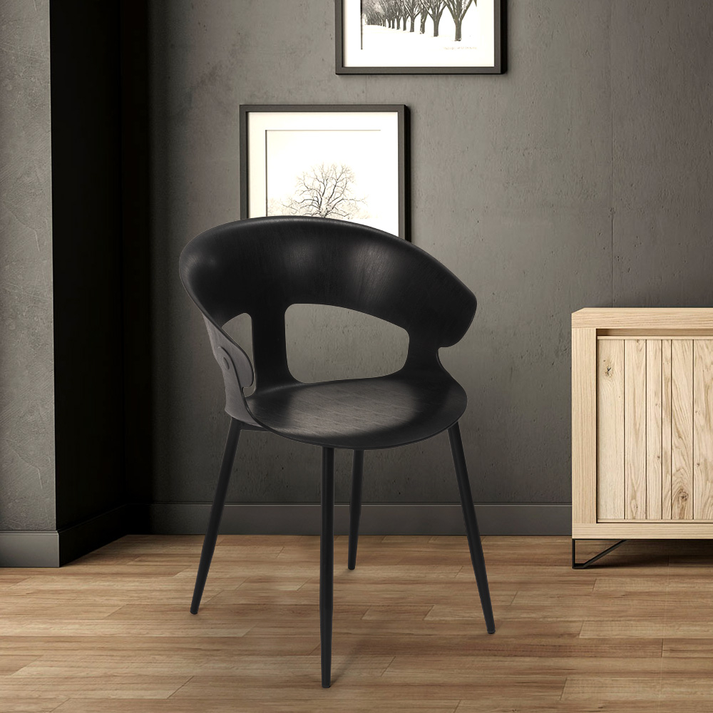 Modern Design Chair In Polypropylene And Metal For Kitchen Cafés Restaurant Evelyn