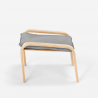 Nordic design pouf footstool fabric and wooden legs Sylt 