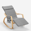Rocking chair wood Scandinavian design adjustable footrest Odense 