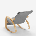 Rocking chair wood Scandinavian design adjustable footrest Odense 
