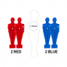 Set 4 foosball figures 2 red 2 blue for 16 mm rods On Sale