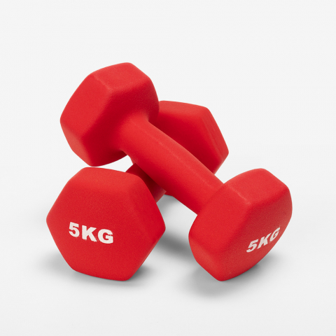 Set of 2 Megara vinyl 5kg dumbbells for gym and fitness Promotion