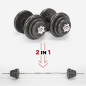 Set of adjustable dumbbells and barbell with trolley case 50kg Hercules XL Catalog