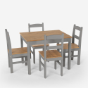 Rectangular table set with 4 country style wooden chairs Rusticus Measures