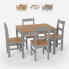 Rectangular table set with 4 country style wooden chairs Rusticus Offers