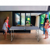 Ping pong table 160x80 foldable indoor outdoor net paddles balls Backspin On Sale
