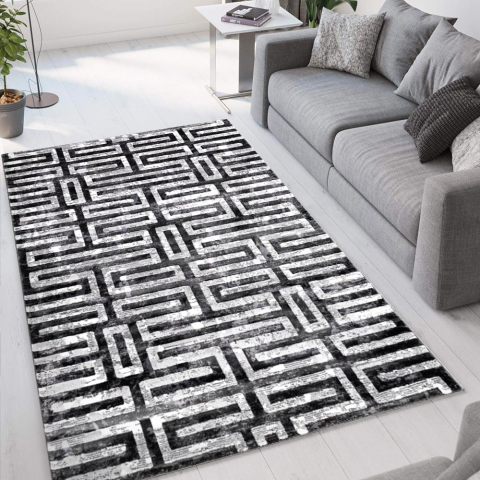 Modern design low pile grey rug for living room Double GRI001 Promotion