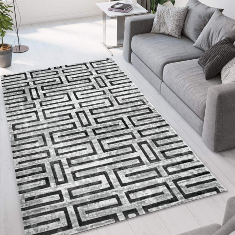 Modern design low pile grey rug for living room Double GRI002 Promotion