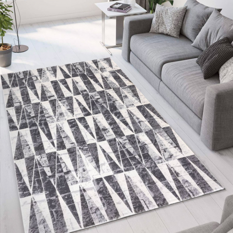 Modern design low pile grey rug for living room Double GRI005 Promotion