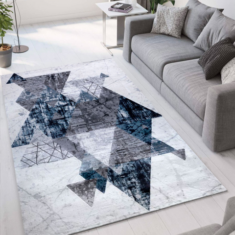 Modern design blue-grey short pile rug for living room Double CEL007 Promotion