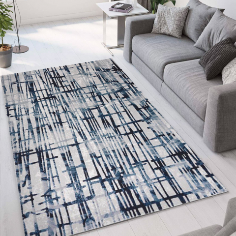 Modern design blue-grey short pile rug for living room Double CEL001 Promotion