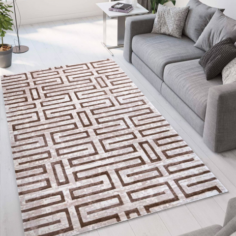 Modern design brown short pile rug for living room Double MAR004 Promotion