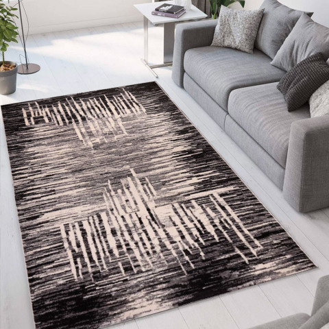 Modern design geometric rectangular grey and black rug Milano GRI007 Promotion